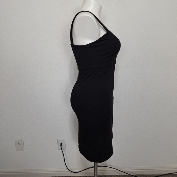 New Black Romantic Goth Whimsigoth Date Night Side Slit Witchy Mini Dress Size S - Picture 10 of 14